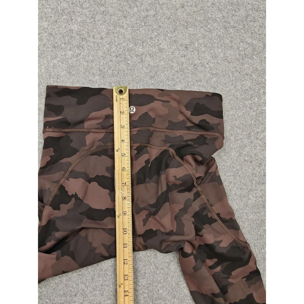 Lululemon Leggings Womens 6 Brown Camo High Rise Ankle Yoga Athletic Gym Pants